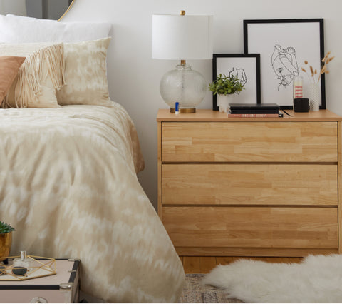 Bedside table styling ideas from Dormify