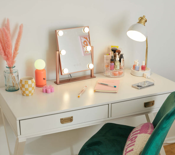 luxe aesthetic desk decor from Dormify