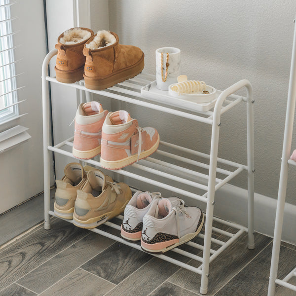 White Steel 18-Pair Over-the-Door Shoe Rack