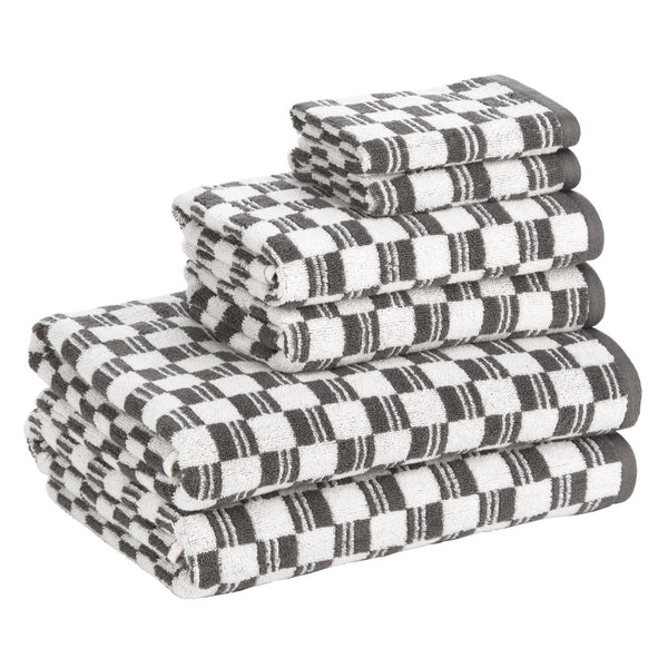 Nate Home by Nate Berkus Cotton Jacquard Bath Towel Set/4, Charcoal