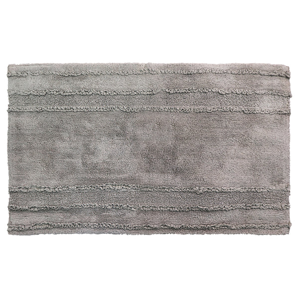 Small Textured Border Cotton Bath Mat - Medium Grey - Dormify in 2023