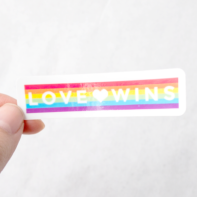 Love Wins Rainbow Stripe Sticker