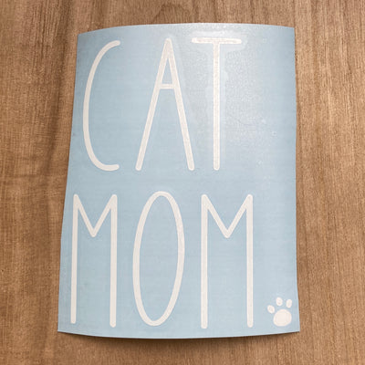 Cat Mom with Paw Print Decal