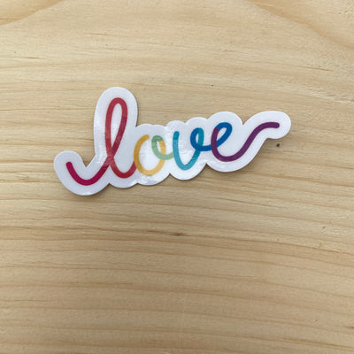 Cursive Rainbow Love Sticker