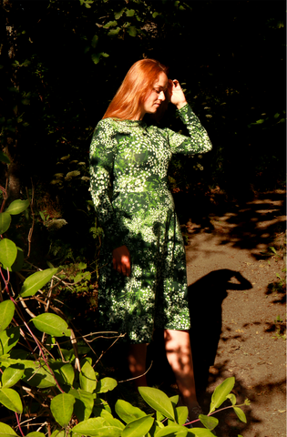 valkovuokko print long sleeve dress mekko print n stuff turku finland