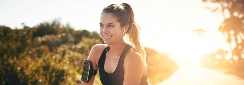 woman running outdoors