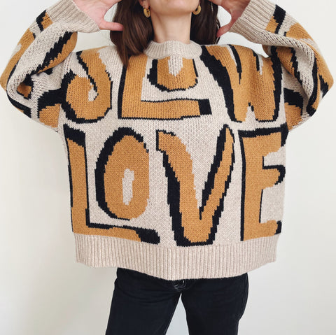 slow love knitted jumper
