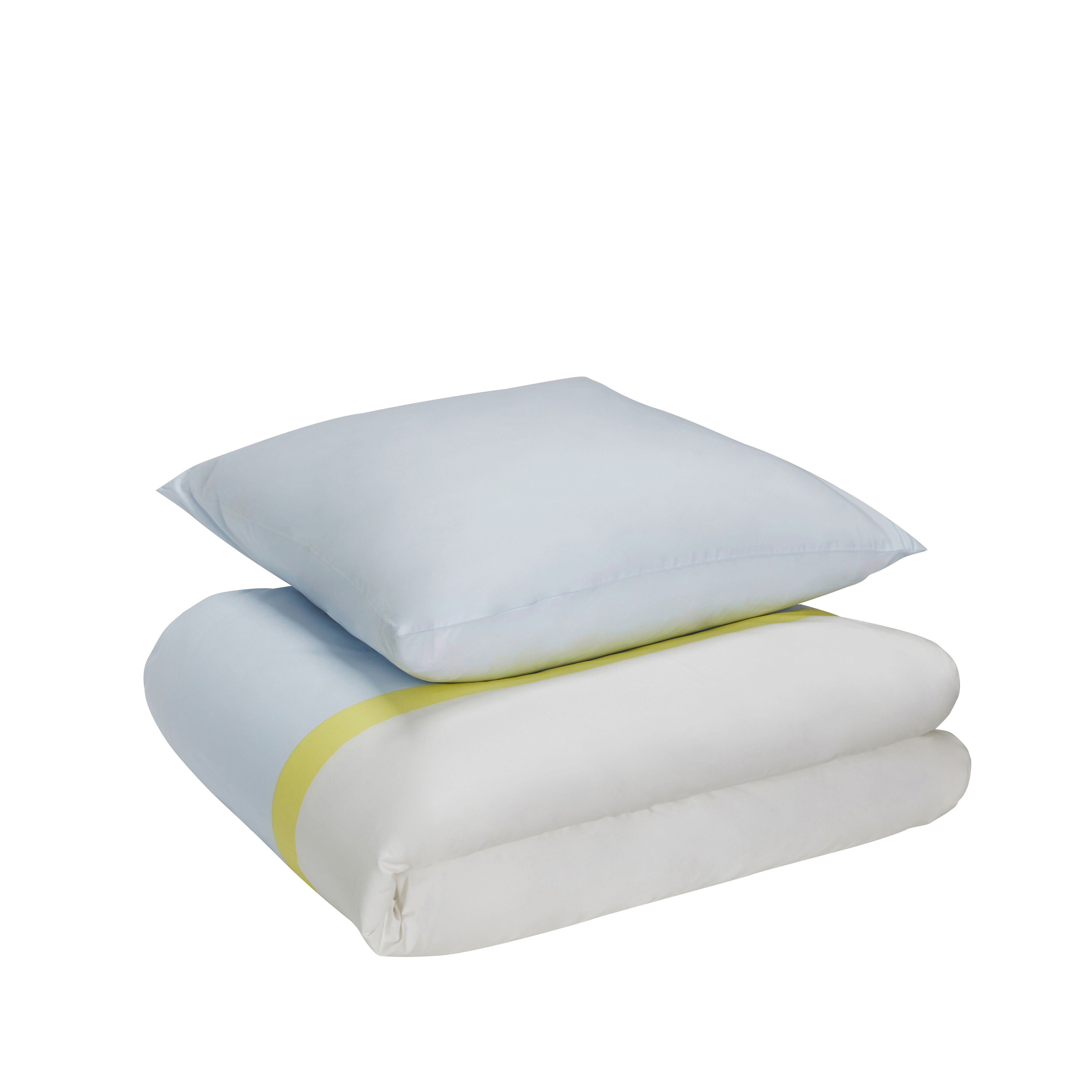 Billede af Hübsch - Block sengetøj, lyseblå/flerfarvet - 60/140 x 200