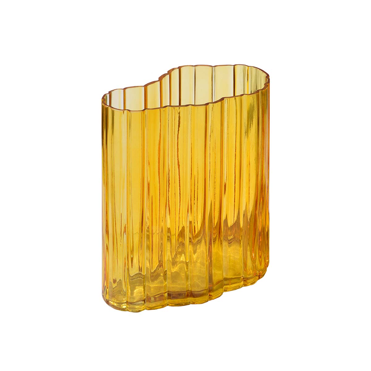 MOUD - RIPPLE vase, amber - 20 cm