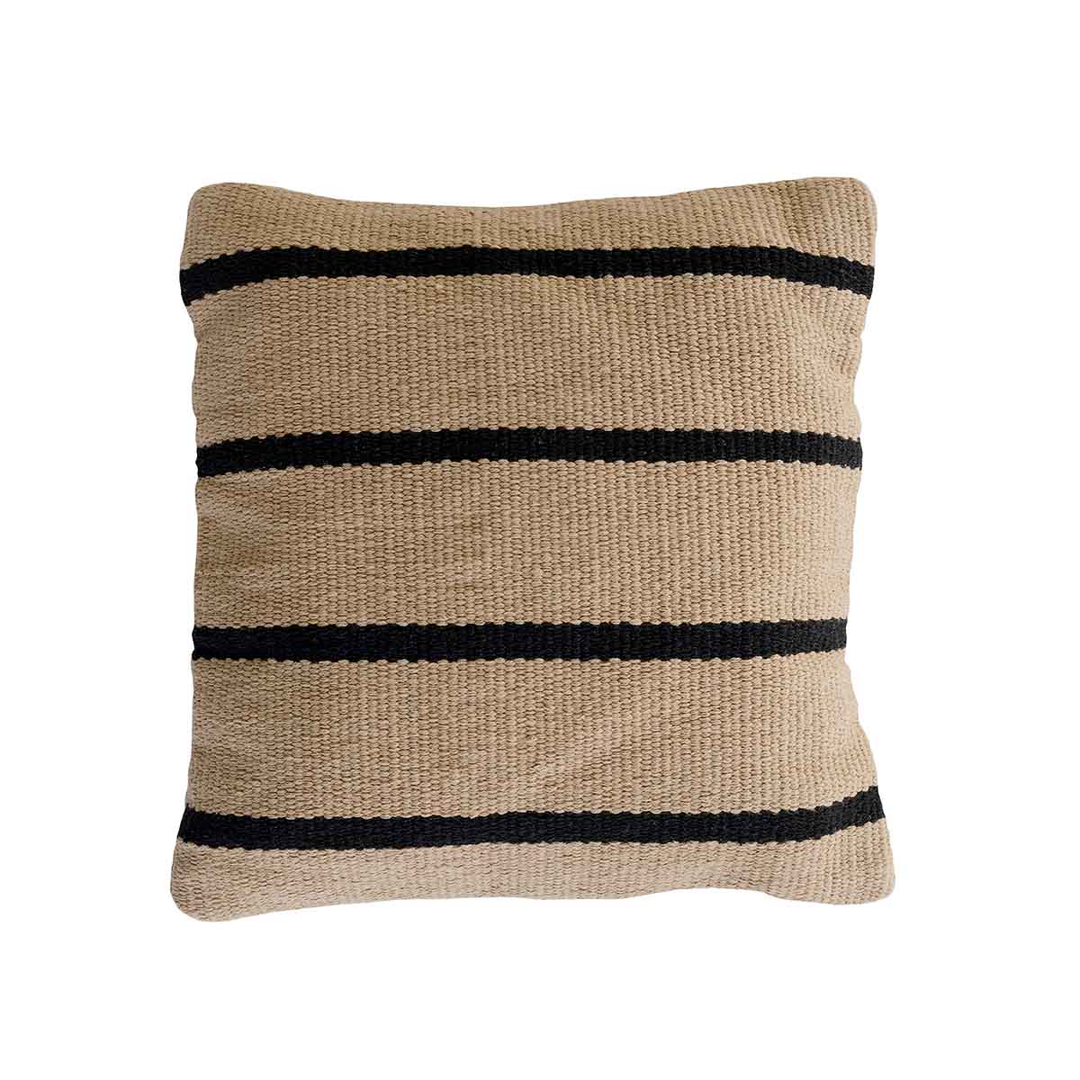 MOUD - STRIPE pudebetræk 50×50 cm  beige/sort