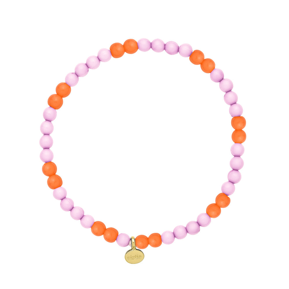 Billede af Sistie - Poppy, chunky armbånd orange/lilla