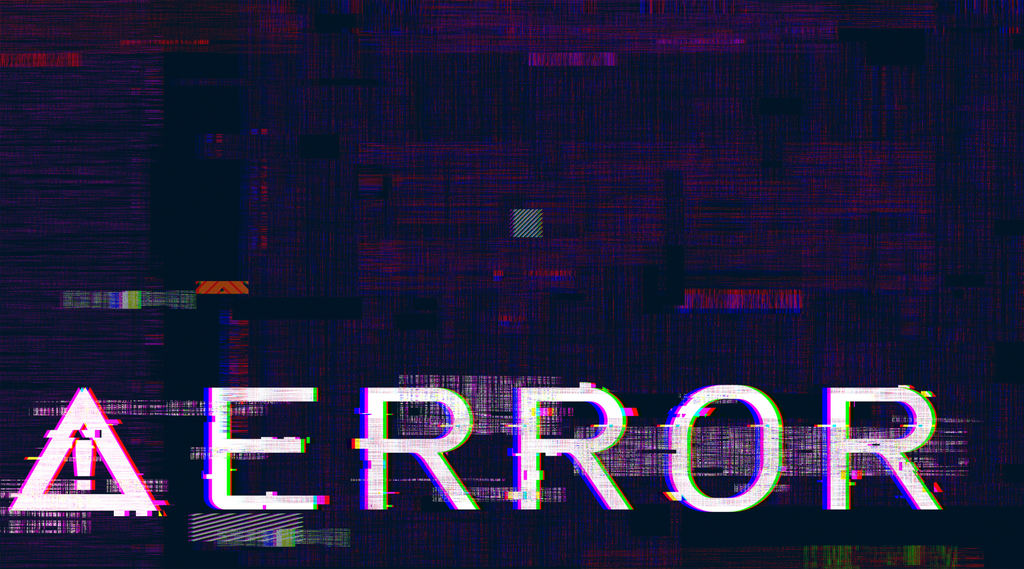 A blank page with the text "error " in a glitch effect.