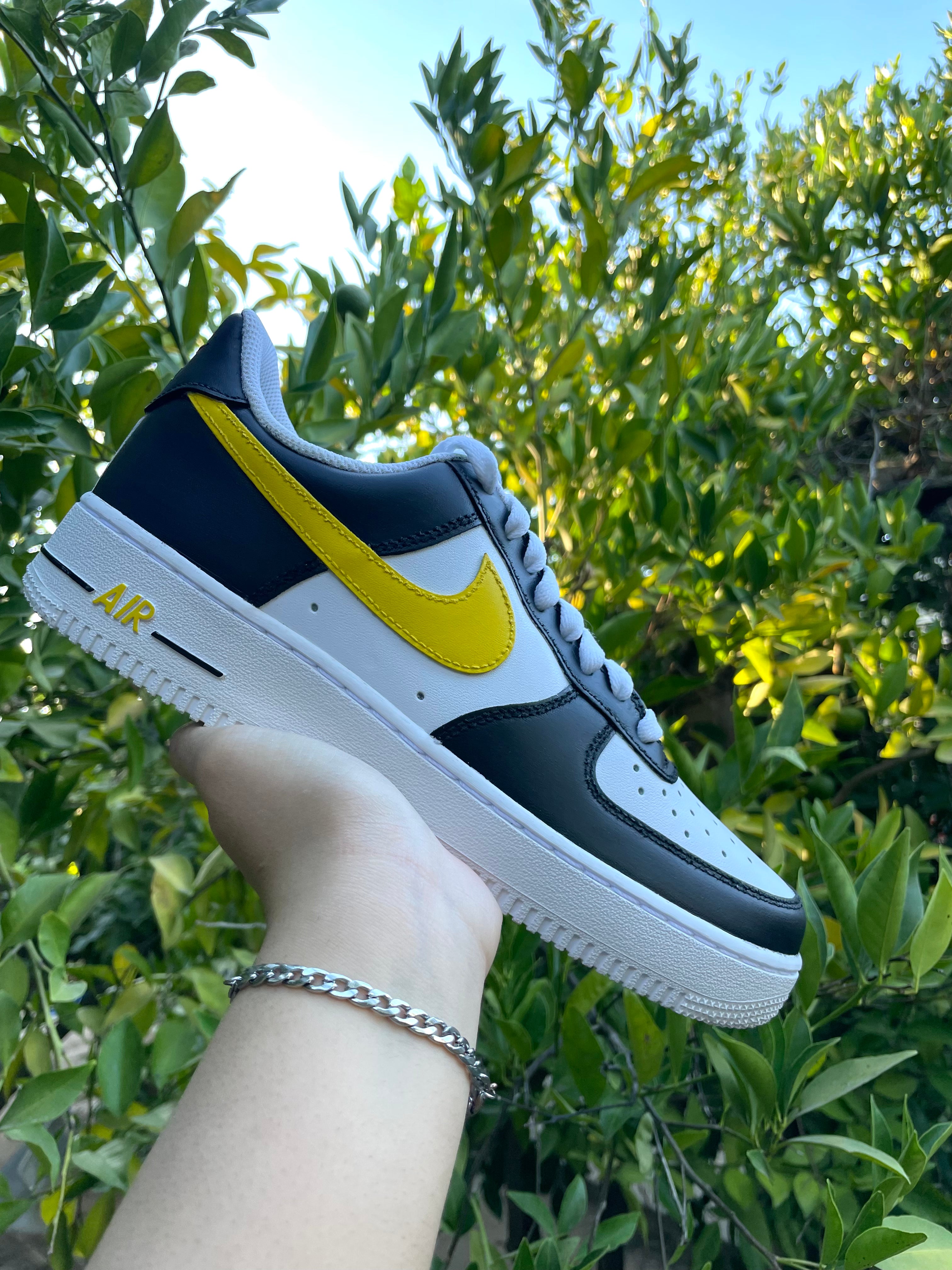 yellow and black custom air force 1