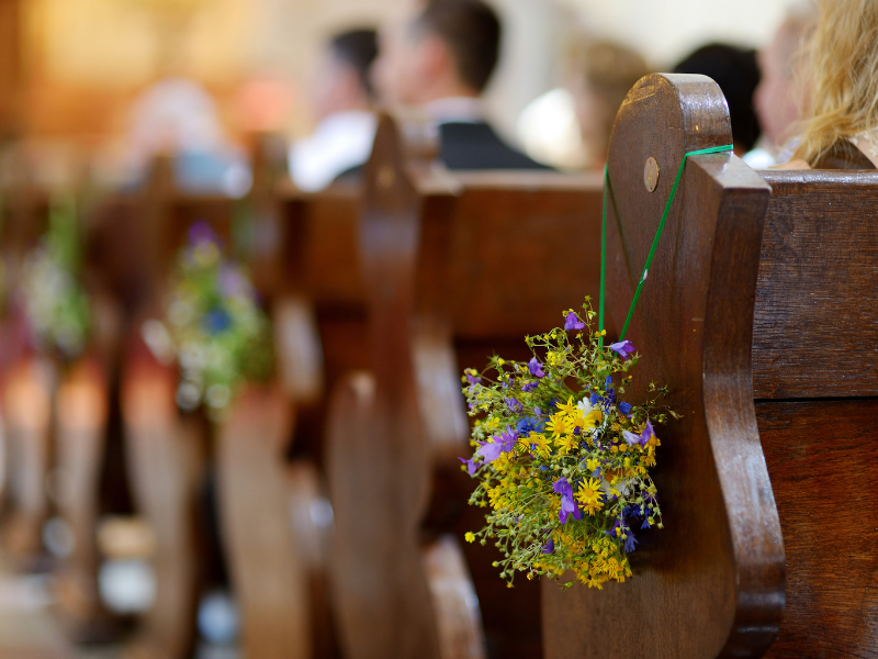 Wild flower wedding decor