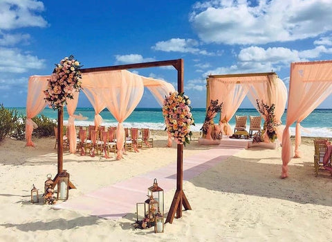 Peach Fuzz Beach Wedding Design