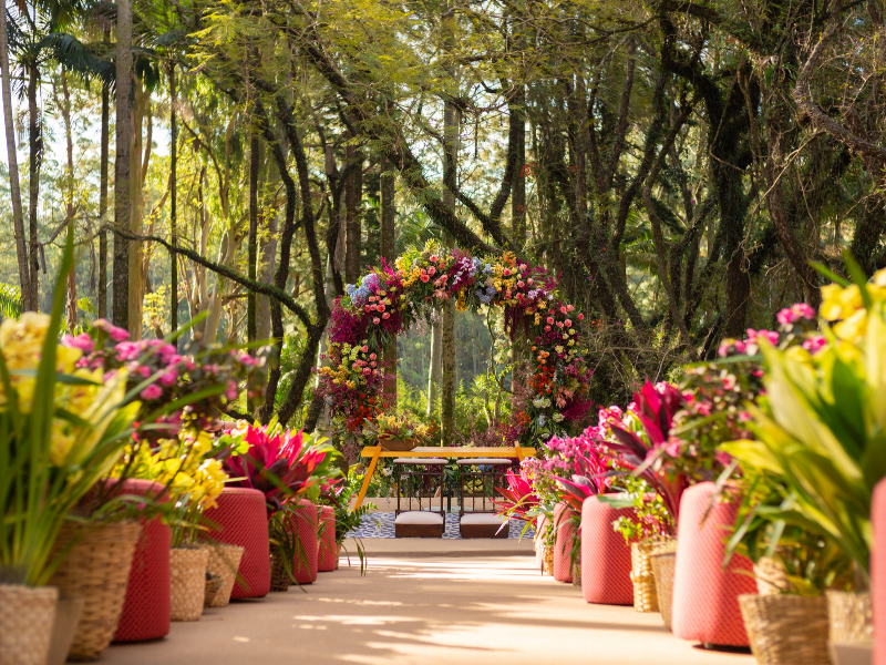 Wedding decor - outdoor plants
