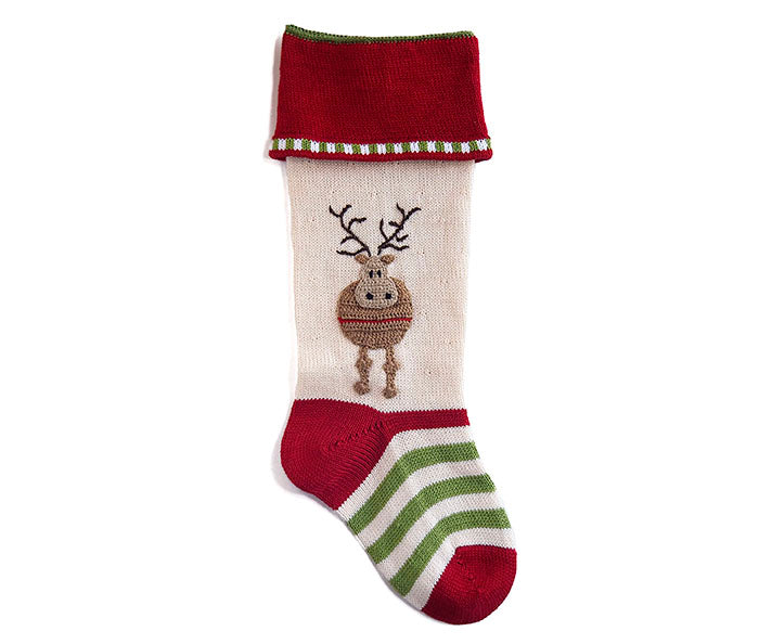 Round Reindeer Stocking by Melange Collection