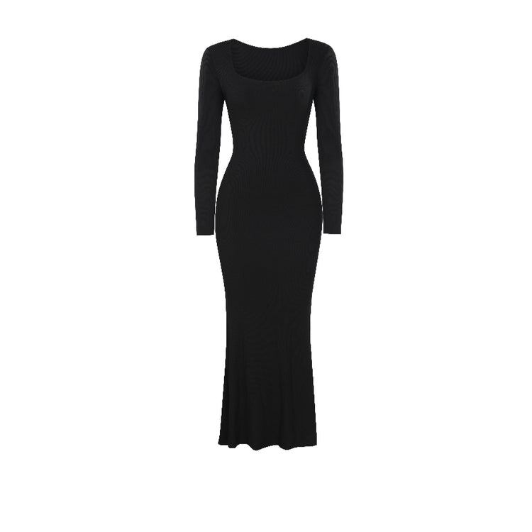 Built-In Shaper Long Sleeve Lounge Dress | Popilush Dress