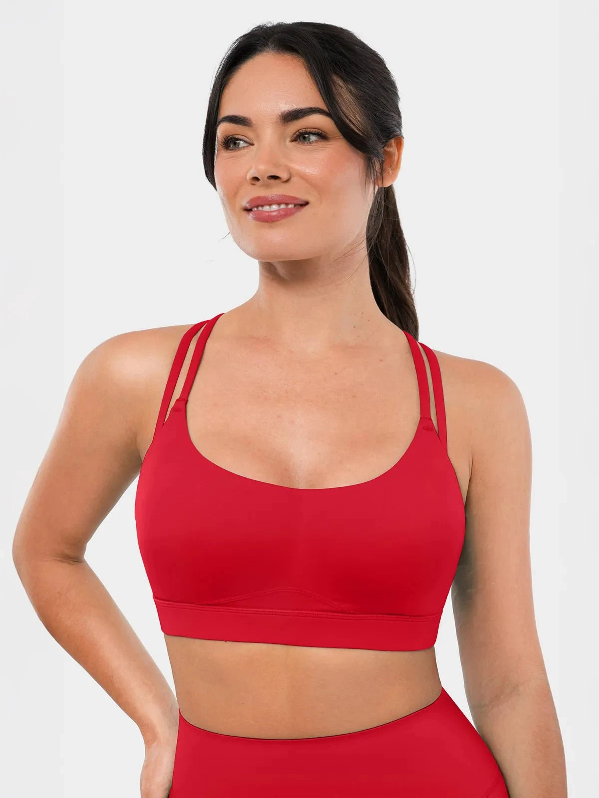 BRXL Cross Strap Sports Bra - Red / L