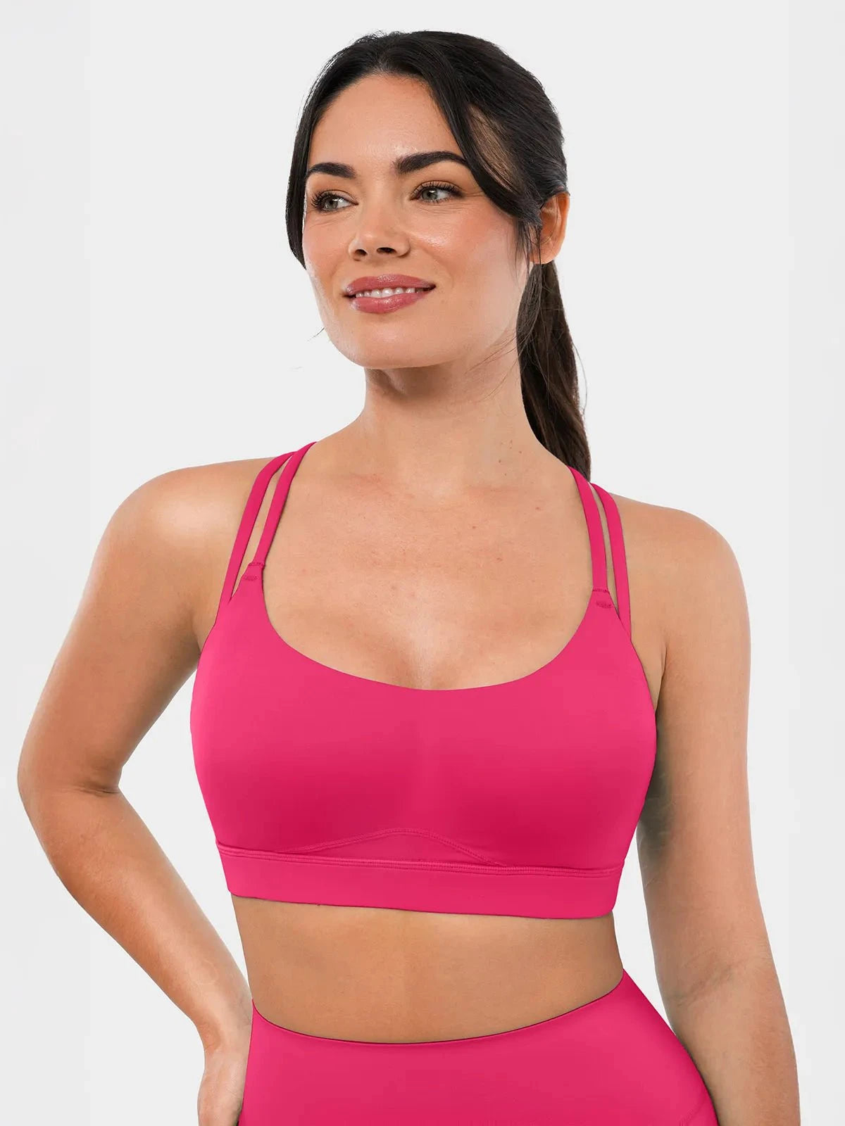 BRXL Cross Strap Sports Bra - Pink / M