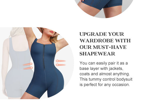 denim shapewear romper