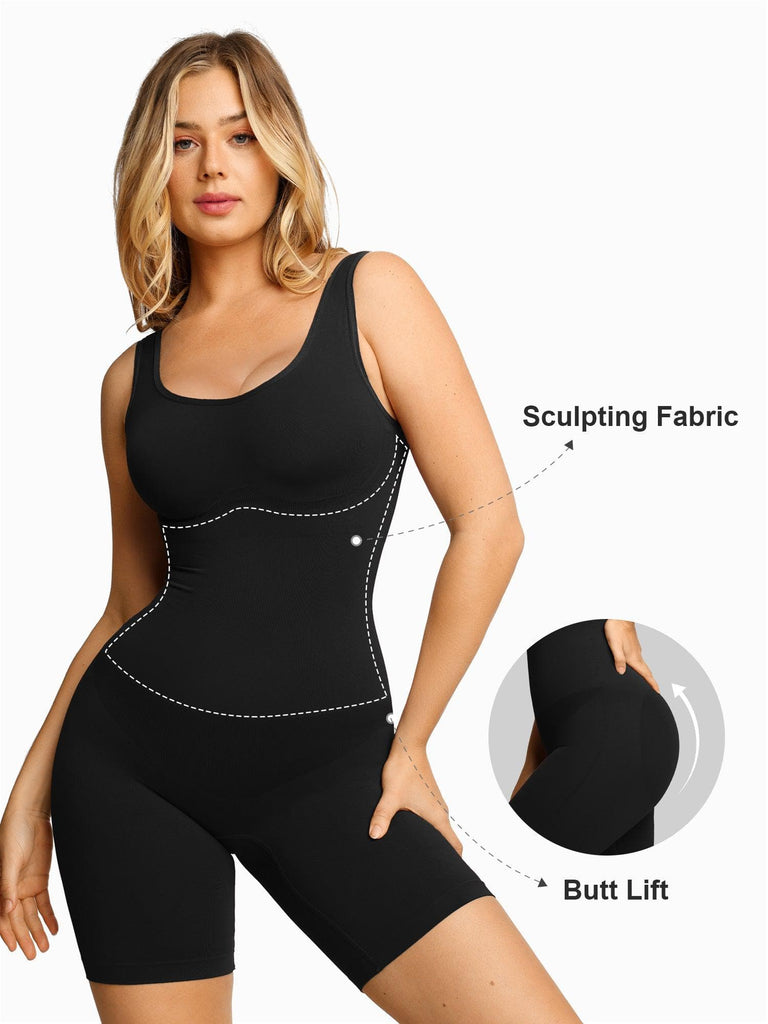 Bodysuit Shapewear sem costura para mulheres, pós-parto Butts Lift