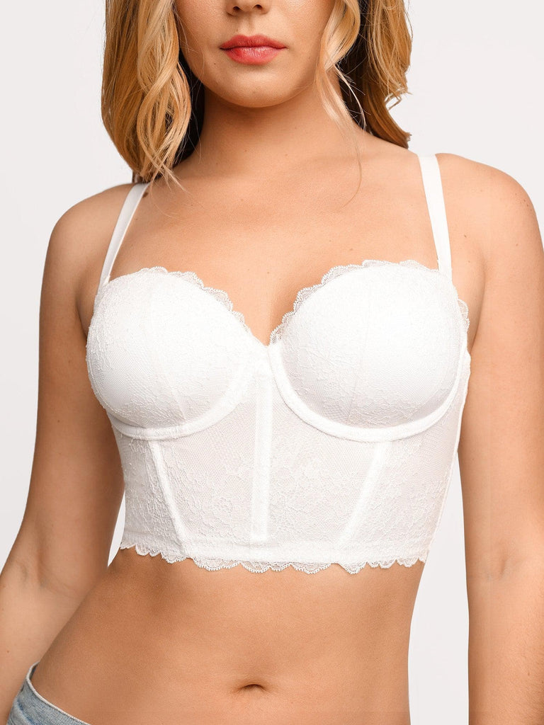 Lace Mesh Overbust Corset Top Women Fashion Transparent Plastic Boned  Underwire Padded Cups Sexy Lace Up White Bridal Corset From Bestielady,  $9.3