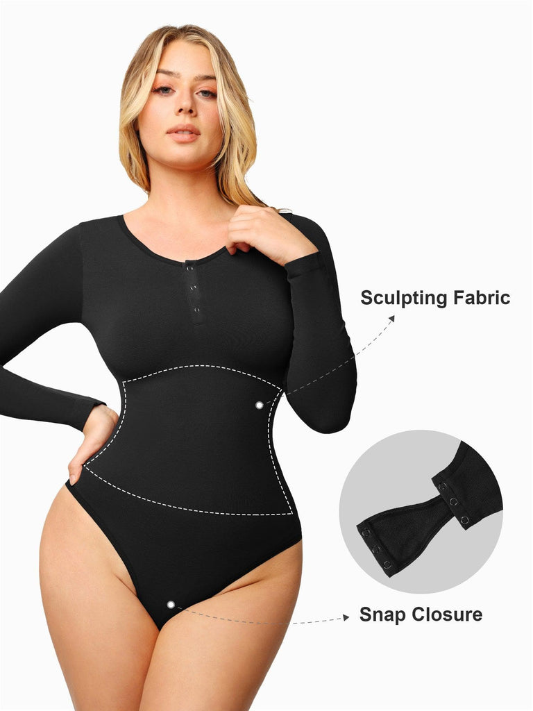 Naphy Women's Body Suit, Long Sleeve, Shaping Underwear, Body