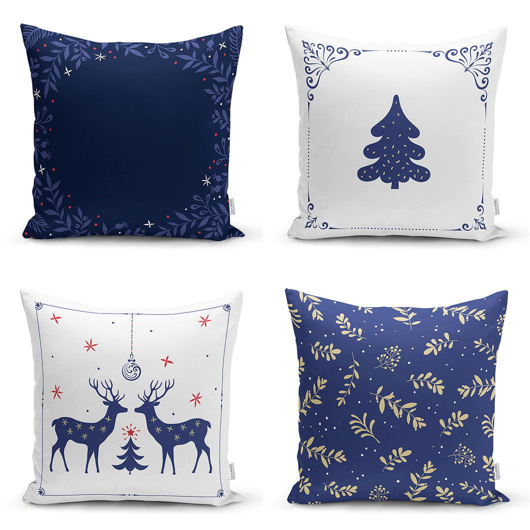 navy christmas pillows