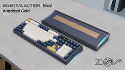 Zoom98 EE Navy as variant: Navy / Anodized Gold / Flex Cut Hotswap RGB PCB