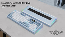 Zoom98 EE Sky Blue as variant: Sky Blue / Anodized Black Weight / Tri-mode Flex Cut Hotswap RGB PCB