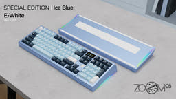 Zoom98 SE Ice Blue as variant: Ice Blue / E-white / Flex Cut Hotswap RGB PCB