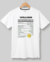Picture of "WILLIAM's Personalized Nutrition Facts T-Shirt"