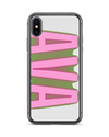 Picture of Personalized "AVA" Phone Case - Vibrant Pink with Green Outline