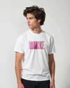 Picture of Custom 'MIKE' Printed T-Shirt in Vibrant Pink & Green Design