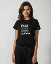 Picture of "OLIVIA T-Shirt - Pray, Work, Trust Motto"