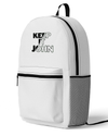 Picture of Personalized "KEEP IT JOHN" Bold Statement Backpack in Chic White