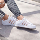 adidas neo advantage white rose gold