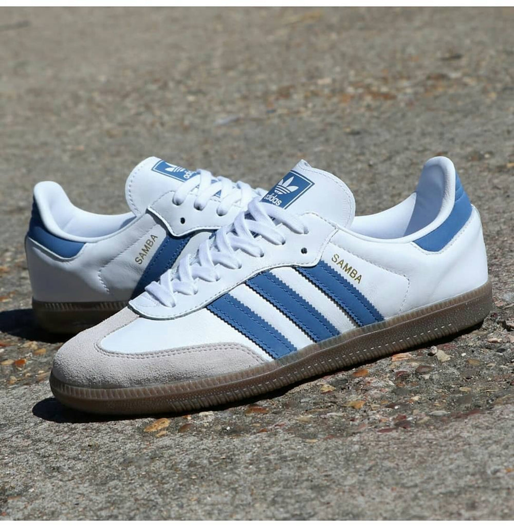 adidas samba white blue