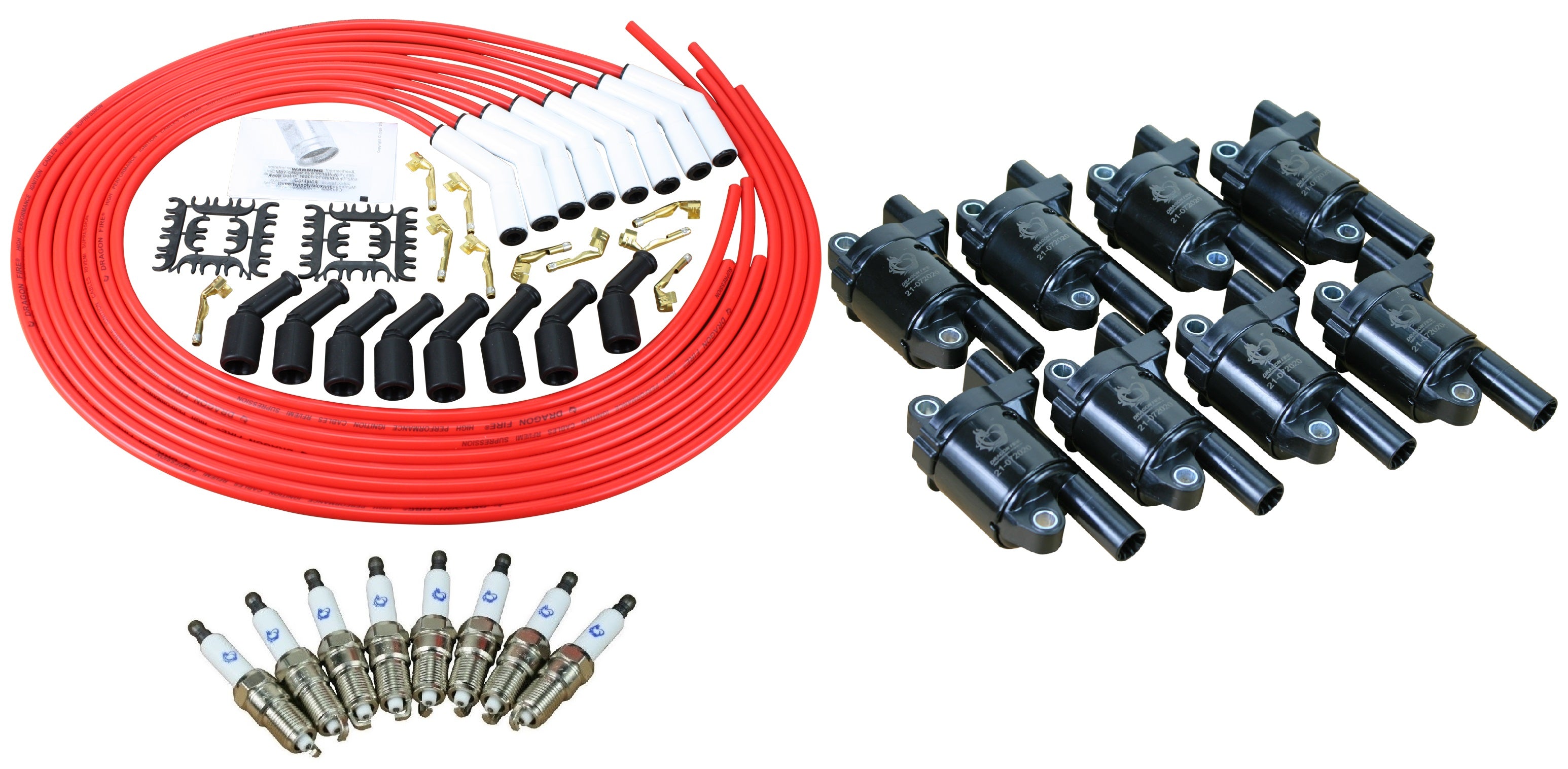 Dragon Fire Performance Custom Fit Tune Up Iridium Spark Plugs  Universal  LS Ceramic Plug Wires For 2014-2021 Cadillac Chevy  GMC 5.3L 6.2L 6.6L V8  – AIP Electronics