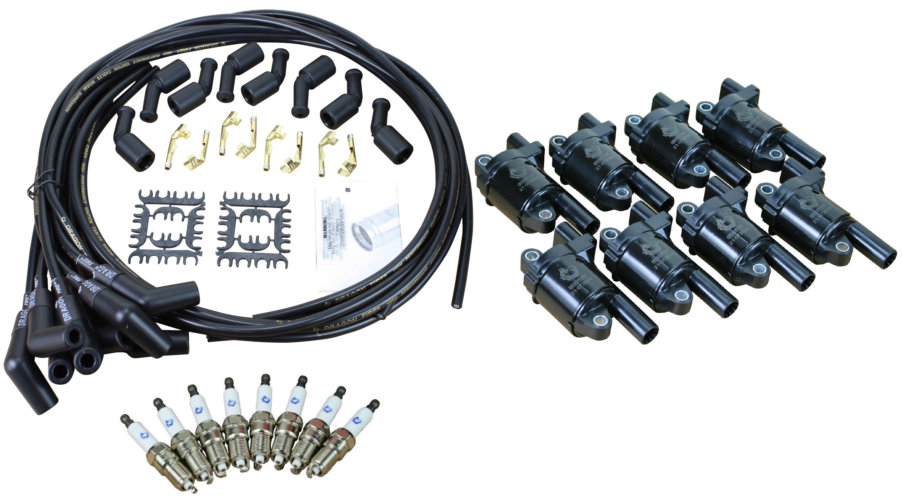 Dragon Fire Performance Custom Fit Tune Up Coils Iridium Spark Plugs and  Universal LS Plug Wires For 2014-2021 Cadillac Chevy  GMC 5.3L 6.2L 6.6L V8  – AIP Electronics