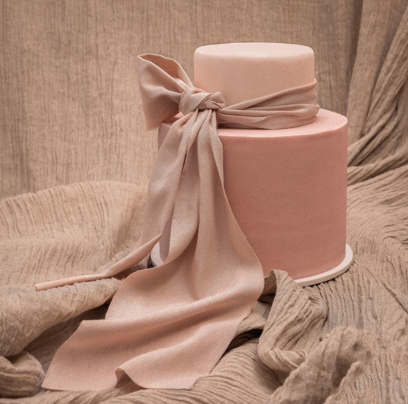 Dusty Rose Ribbon Cake 