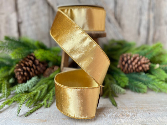2.5 Rose Gold Double Sheer Ribbon, Farrisilk Ribbon, Christmas Tree R –  Joycie Lane Designs