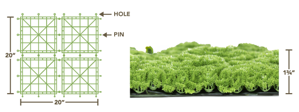 Nearly Natural 20-in x 20-in Artificial Moss Mat