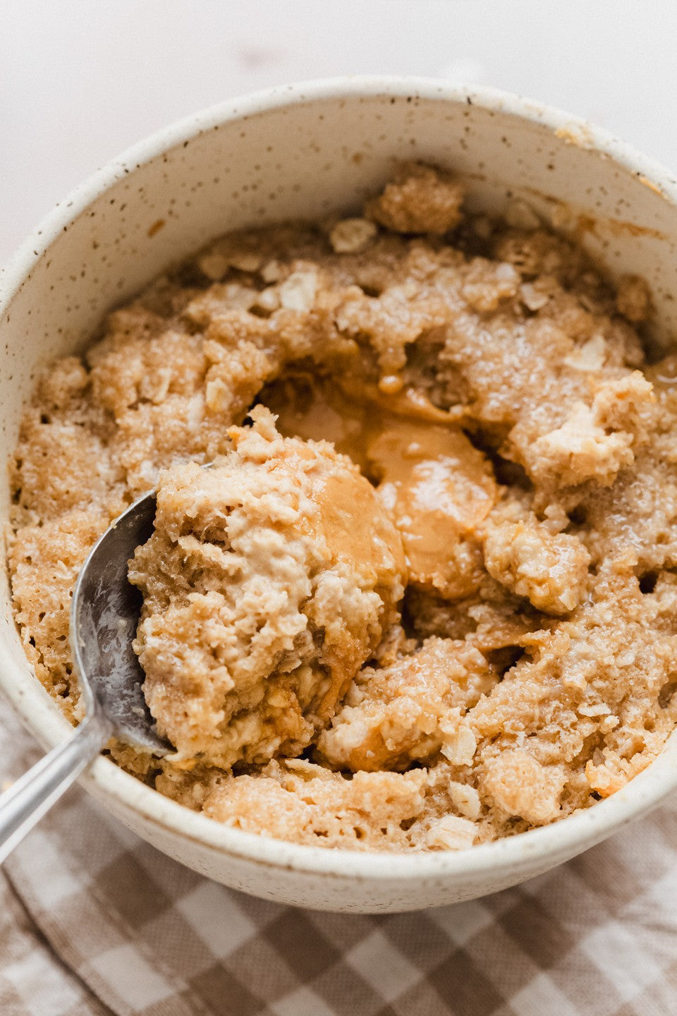 avena horneada platano y mantequilla maní