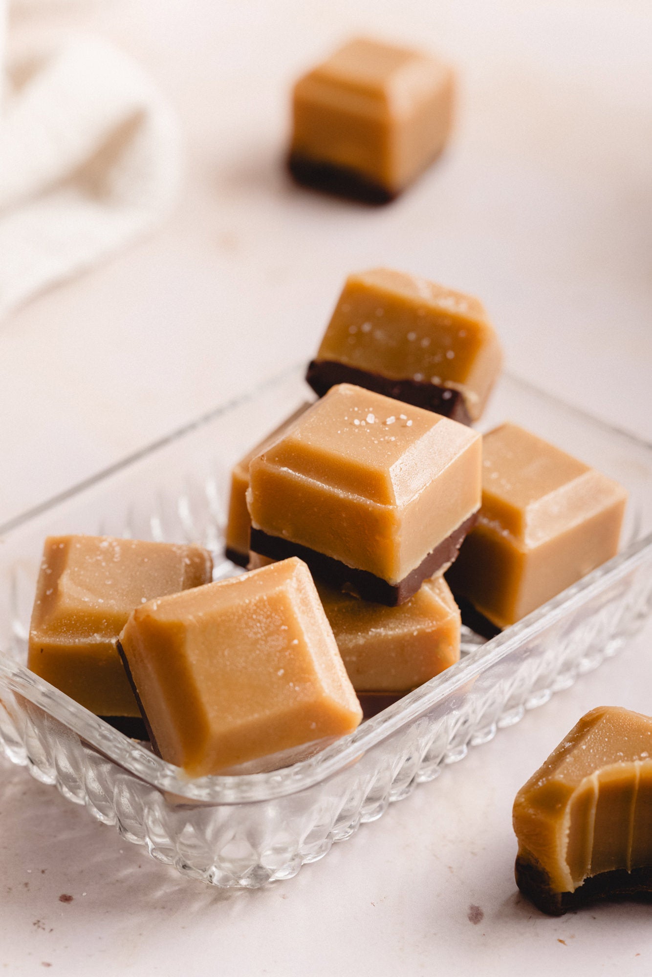 food photography fudge caramel