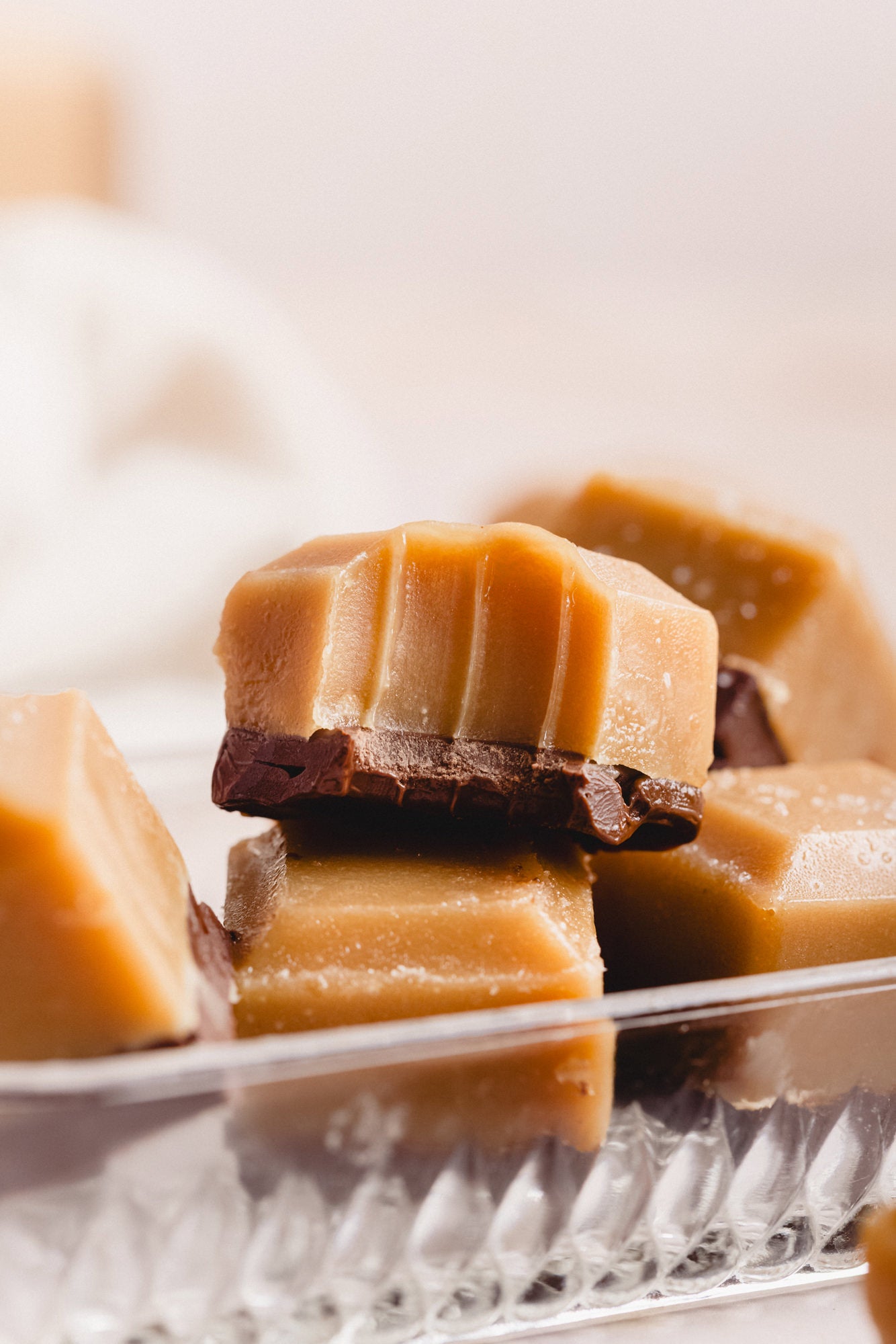 food photography fudge caramel