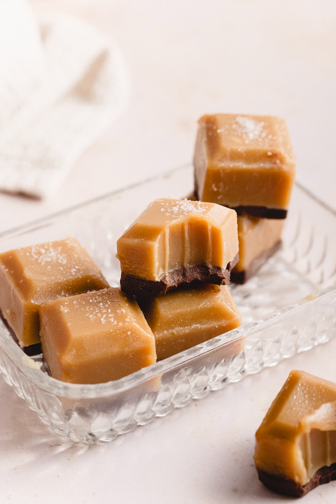 food photography fudge caramel