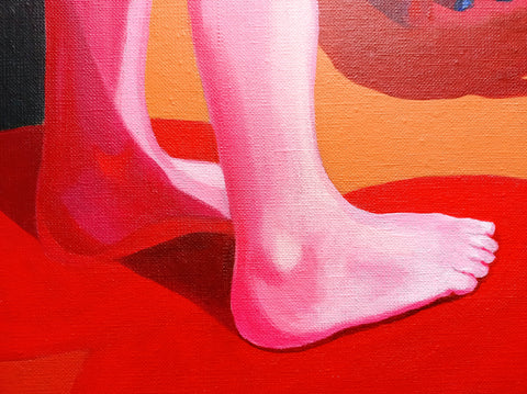 füße feet stehen stand rot red pink gemälde painting