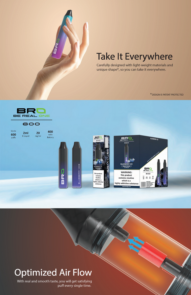 BRO 600 disposable vape bar description